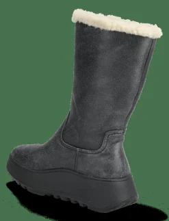 F-MODE DOUBLE-FACED SHEARLING FLATFORM CALF BOOTS - Varmfodrade skor