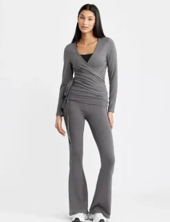 FOLDING WAISTBAND FLARE - Byxor