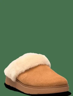 GEN-FF SHEARLING-COLLAR SUEDE SLIPPERS - Inneskor