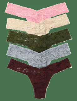 Hanky Panky Signature Lace, Low Rise Thong, 5 Pack Boxed - String