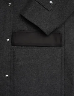 High neck midi wool coat - Ullkappor