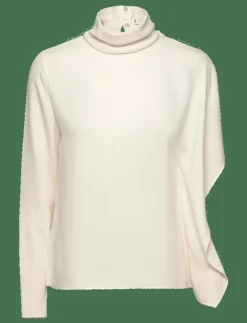 High-neck blouse with asymmetrical sleeves - Långärmade blusar