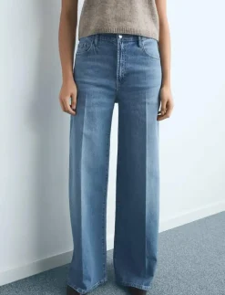 High-waisted wide leg jeans - Vida byxor