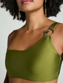 HOLBOX ONE SHOULDER CROPTOP - Bandeau-bikinis