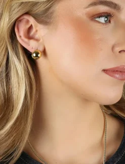 Honey ball ring ear plain g - Onesize - Studs örhängen