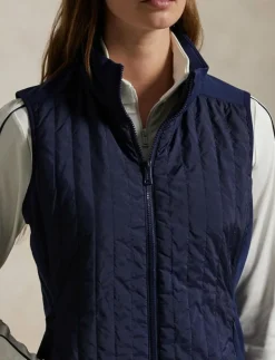 Hybrid Quilted-Front Zip Vest - Quiltade västar
