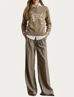 Intarsia-Knit English Setter Sweater - Stickat