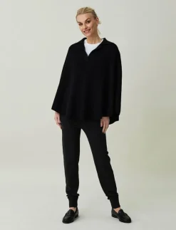 Jane Organic Cotton/Cashmere Rib Knit Poncho - Ponchos & capes