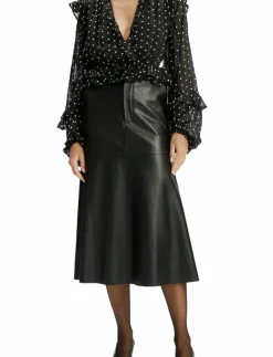 KINDRA VEGAN LEATHER SKIRT - Midi kjolar