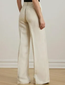 Linen-Blend Twill Wide-Leg Pant - Vida byxor