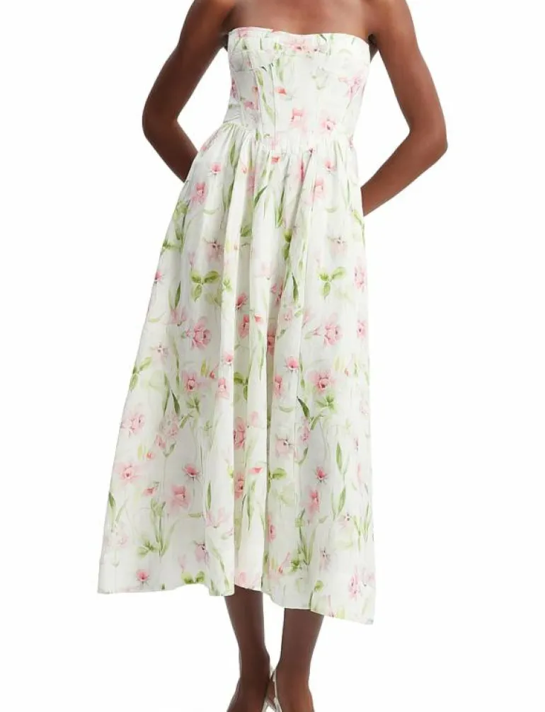 LOLA CORSET MIDI DRESS - Midiklänningar