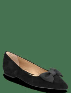 Londyn Bow-Trim Suede Ballet Flat - Ballerinas