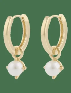 Lucy ring pendant ear g/white - Onesize - Hängande örhängen