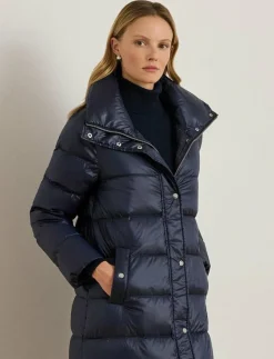 Metallic Funnelneck Down Maxicoat - Dunkappor