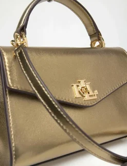 Metallic Leather Small Farrah Satchel - Handväskor
