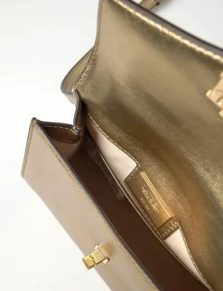 Metallic Leather Small Farrah Satchel - Handväskor
