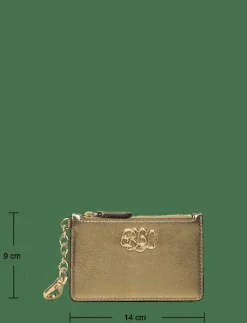 Metallic Nappa Leather Zip Card Case - Korthållare