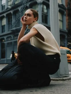 Naja knit vest 9954 - Linnen