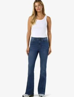 NMSALLIE HW FLARE JEAN VI021MB FWD NOOS - Utsvängda jeans
