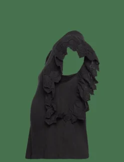 OLMBETTY LIFE S/S FRILL TOP JRS - Linnen