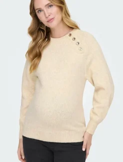 OLMEMMA LIFE LS BUTTON ONECK KNT - Stickat