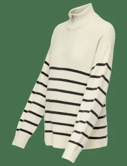 OLMIBI L/S HIGHNECK ZIP PULLOVER KNT - Stickat