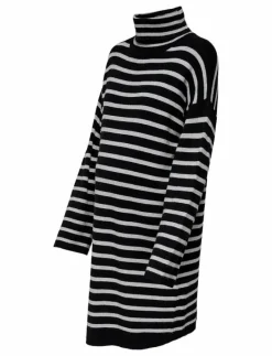 OLMTALIO LS STRIPE ROLLNECK DRESS KNT - Midiklänningar