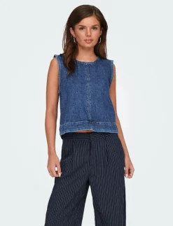 ONLDORSI S/L TOP DNM SIK - Jeansvästar
