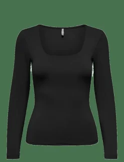 ONLEA L/S 2-WAY DEEP NECK TOP JRS NOOS - Långärmade toppar