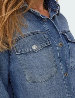 ONLELLA L/S POCKET SHIRT TAI519 DNM NOOS - Jeansskjortor