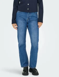 ONLHAZEL HW STRAIGHT DNM GUA - Straight jeans