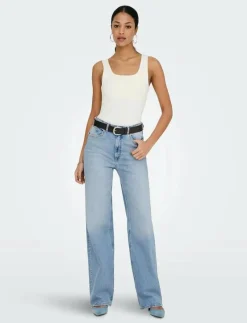 ONLJUICY HW WIDE LEG DNM REA365 NOOS - Vida byxor