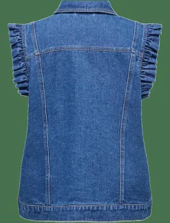 ONLKENNEDY SL DNM FRILL WAISTCOAT BJ - Jeansvästar