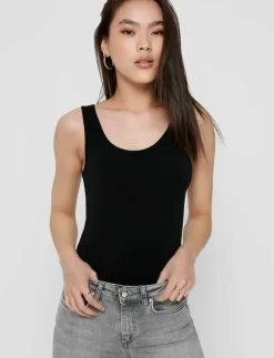 ONLLIVE LOVE S/L TANK TOP NOOS - Linnen