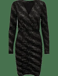 ONLNEW PELLA L/S WRAP FOIL DRESS JRS - Korta klänningar