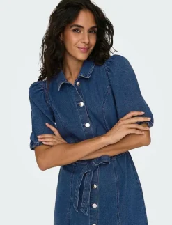 ONLVIBBE SS BELT DNM DRESS NOOS - Korta klänningar