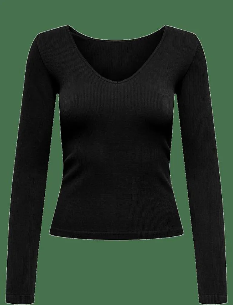 ONPJAIA LIFE VN LS 2-WAY SHORT SEAM TOP - Långärmade tröjor