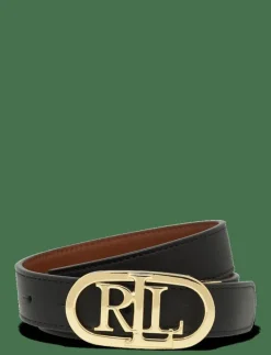 Oval-Logo Reversible Leather Skinny Belt - Skärp