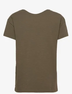 Oversize t-shirt w. flock print - T-shirts