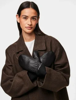 PCNELLIE NEW LEATHER MITTENS NOOS - Tumvantar