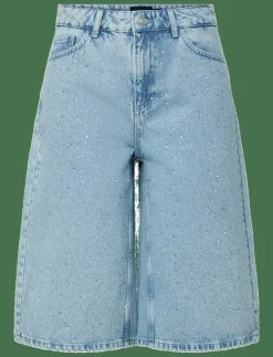 PCNOEL MW DENIM JORTS D2D PP - Jeansshorts