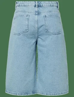 PCNOEL MW DENIM JORTS D2D PP - Jeansshorts