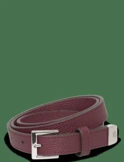 Pebbled Leather Skinny Belt - Skärp