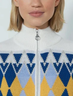 Placed Argyle Cardigan lined - Stickat