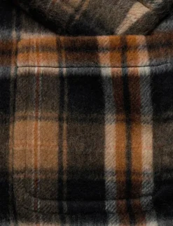 Plaid Wool-Blend Shawl-Collar Wrap Coat - Ullkappor