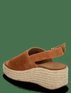 PLATFFORMS ESPADRILLE SUEDE WEDGE B/STRAP SANDALS - Kilklackar