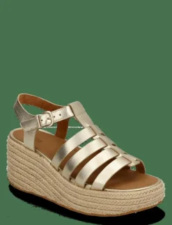 PLATFFORMS ESPADR. LEATHER FISHERMAN WEDGE SANDALS - Kilklackar