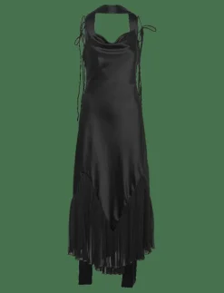 Poppy pleat detailed slip maxi dress - Midiklänningar