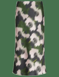 Printed Satin Midi Slip Skirt - Midi kjolar