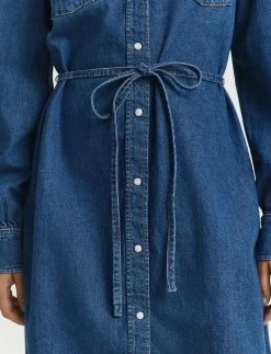 PUFF SLEEVE DENIM DRESS - Jeansklänningar